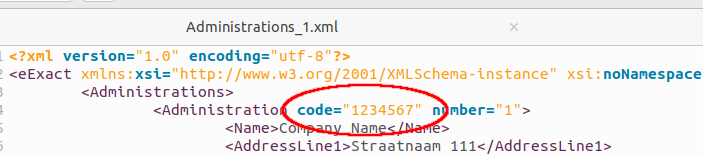 Exact Online XML export file